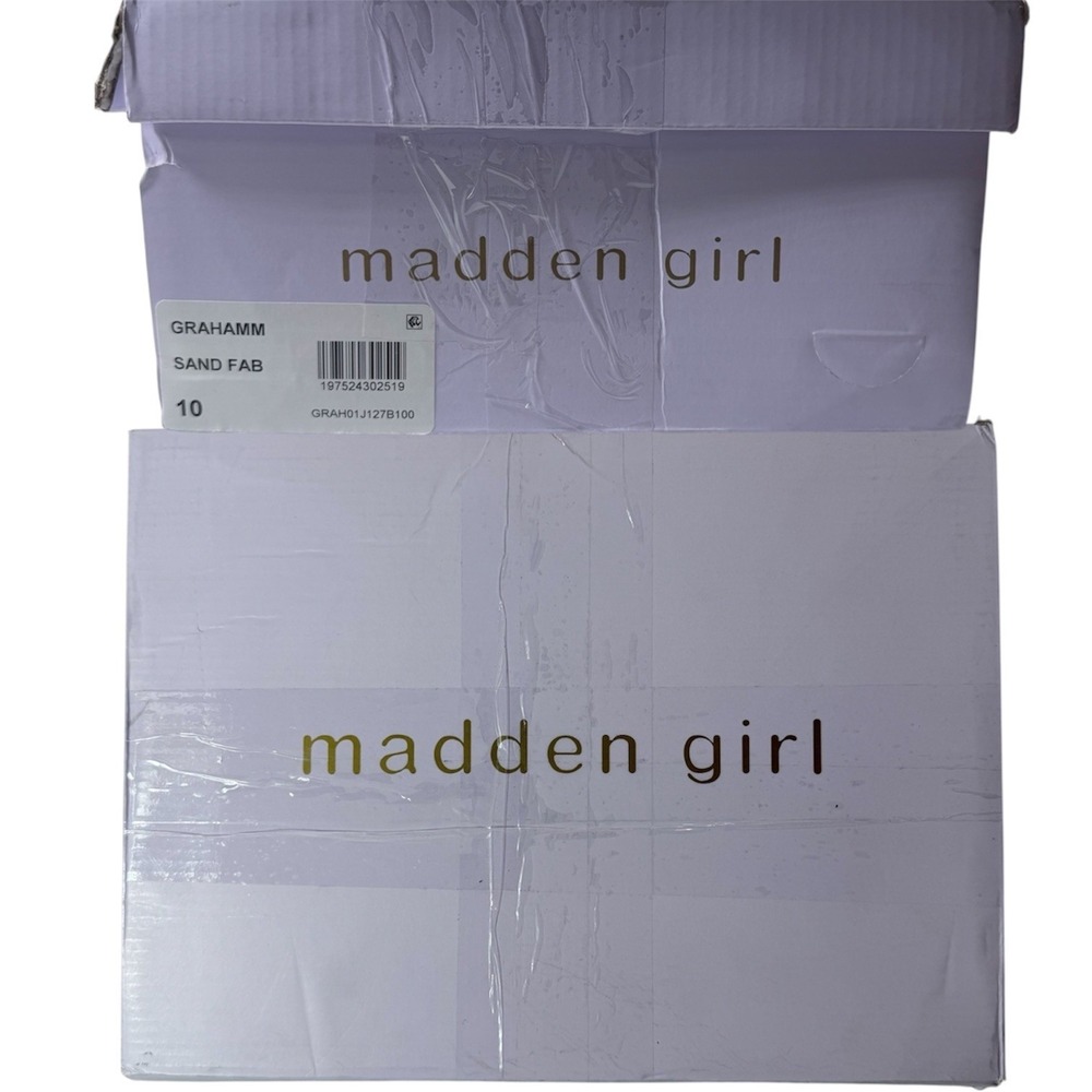 Madden Girl Grahamm Sand Fabric Platform Mule Clog Buckle Strap Women's Sz 10 - Picture 2 of 9